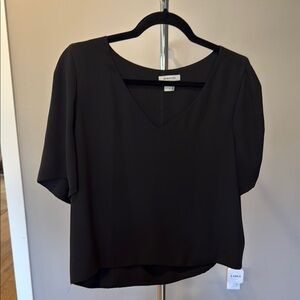Aritzia Black Boxy 3/4 Sleeve Blouse